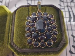 Opulenter XL Designer Granat-Anhänger aus 800er Silber