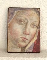 🟢 icône Ste Claire d'Assise bois / Wandikone Heilige Klara