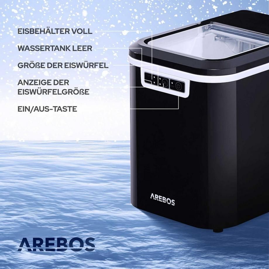 Elettrodomestici da cucina: Arebos Eiswürfelmaschine 2,2L Icemaker Eiswürfelbereiter – Nuovo (secondo la descrizione) da Nebikon venduto da warendiscount 7