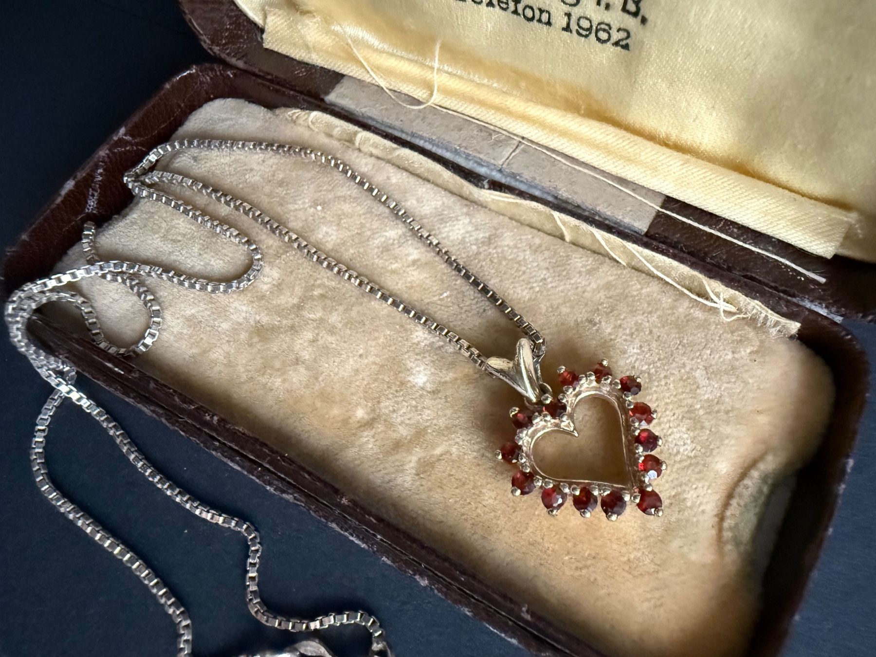 Catenine: Silber Kette mit Granat Anhänger 800, 925 – Usato da Spiegel b. Bern venduto da Rogger72