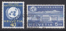 1955+1960  CH  Vereinte Nationen   ERSTTAG  CH  5Fr. + 40Rp.