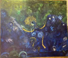 Z. Ramovic 168x197 cm Öl/Leinwand Engel/Gasmaske/Mumie