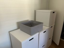 IKEA Boxen weiss 7 Stück + 1x Stoffbehälter