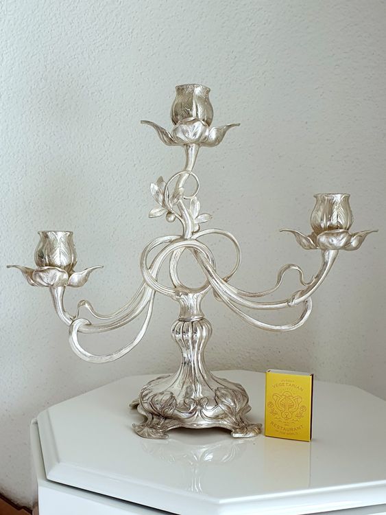 Kerzenleuchter • Jugendstil - WMF um 1900, versilbert 1