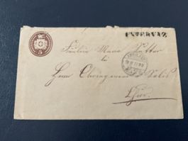 5 Rp. Tüblibrief Stabstempel Untervaz -> Chur, AK Stempel RS