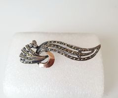 Vintage Brosche, 925 Silber mit Markasiten, Schmuckstück