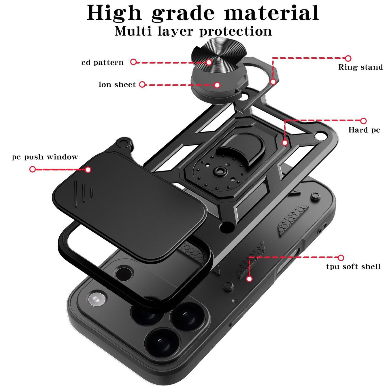 Cover & Protezioni schermo: iPhone 17 PRO Hülle Cover Ring Case Etui Coque Tasche Robust – Nuovo e nell'imballaggio originale da Volketswil venduto da coverandmore 2