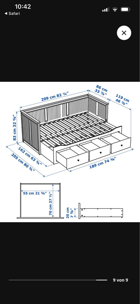 Lits: Hemnes Bett Ikea – D'occasion à Freienwil par Eggice2994 1