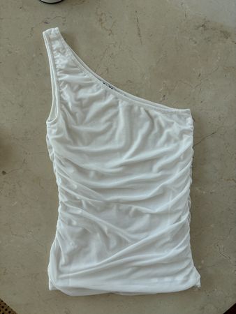 NA-KD One Shoulder Top White Size S