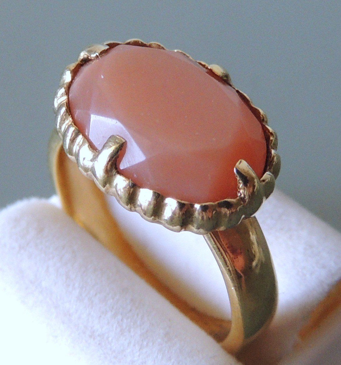 Anelli: Vergoldeter Silber 925 Fingerring mit Halbedelstein Gr. 56 – Usato da Waldenburg venduto da schaller707 1
