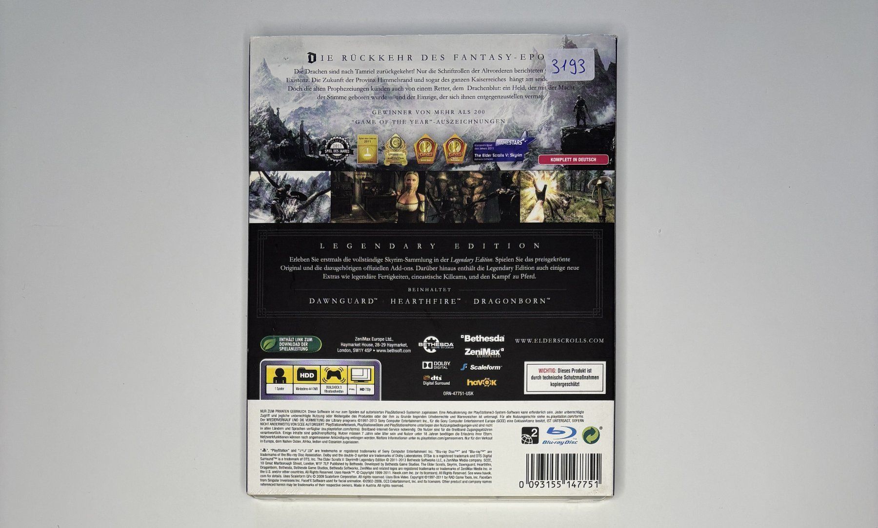 Spiele: PS3 - The Elder Scrolls V: Skyrim – Gebraucht aus Allschwil von Bullach 1