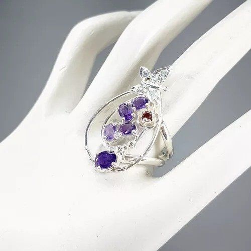 Anelli: Schmetterling Amethyst Silber Ring G60 Bague Argent Papillon – Nuovo (secondo la descrizione) da Prilly venduto da ilyria73 6
