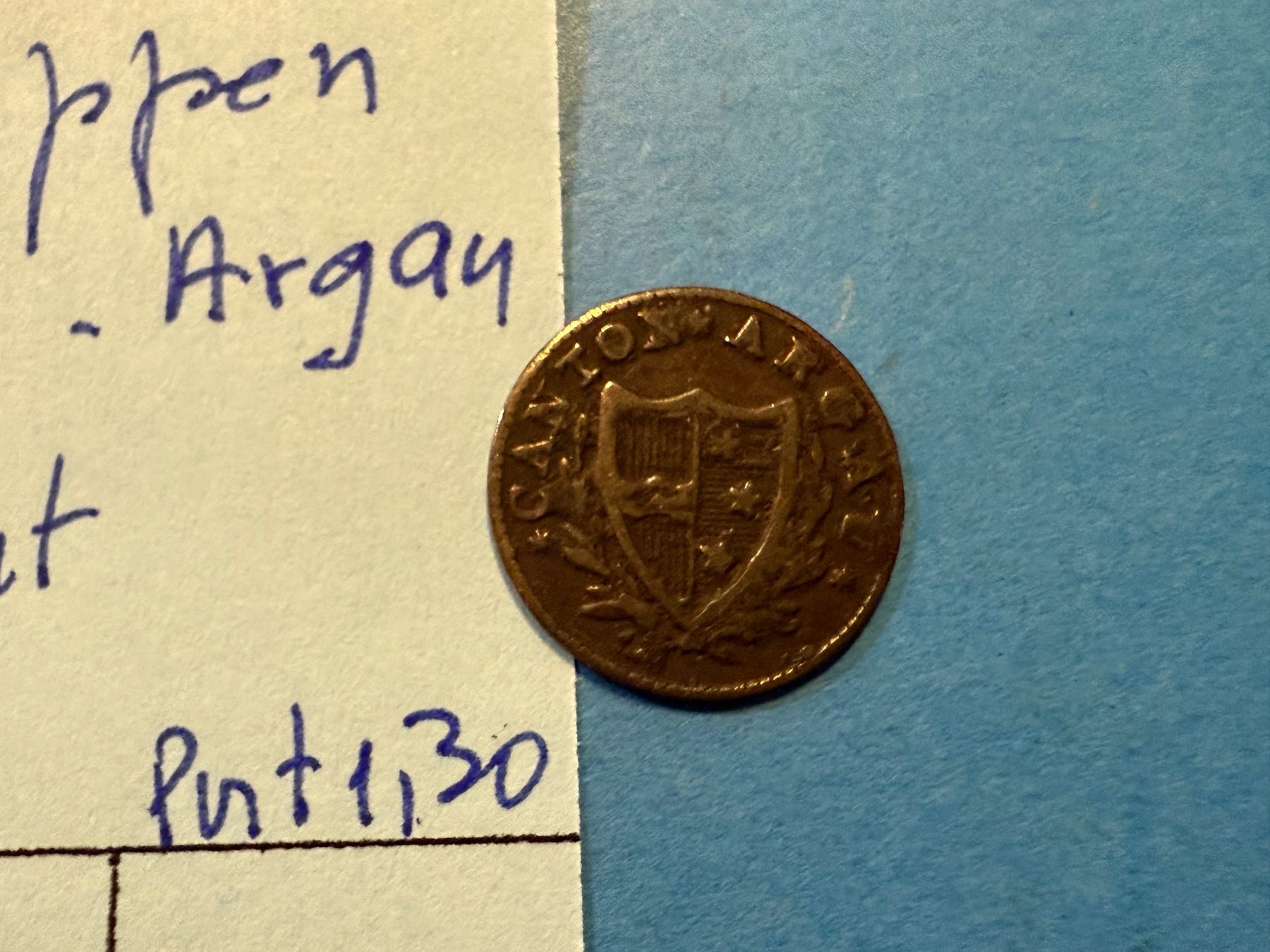 Tutti le monete: SUISSE : 2 RAPPEN 1814 - ARGAU – Usato da genève venduto da GEnumist 1