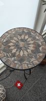 Mosaiktisch mit Metallgestell rund guter Zustand