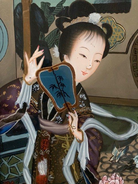 Dipinti: Ancien tableau chinois peint sous verre – Usato da Onex venduto da gga_5vcf 4