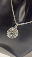 Collana con ciondolo bussola in acciaio inox