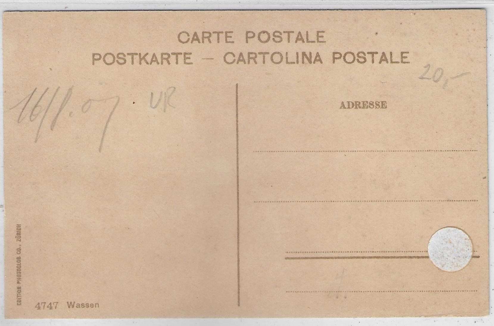 Cartoline postali: Wassen - Generalansicht - Litho – Usato da Ettingen venduto da Kartenplanet 1