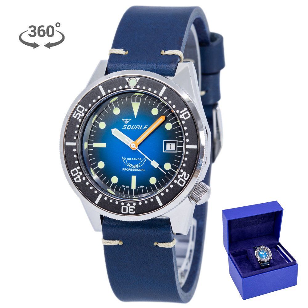 Squale Uhren: Squale Men's 1521PROFD.PB 1521 Blue Dial 50 ATM Automatic – Neu und originalverpackt aus Schindellegi von harveystore