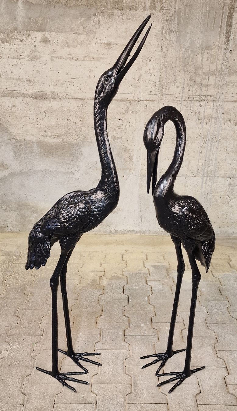 Sculture & Statue: Dekorative Kranich-Skulpturen Messing restauriert – Usato da Affeltrangen venduto da Szafaoli