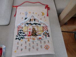 Adventskalender, gestickt, wiederverwendbar, Top Zustand