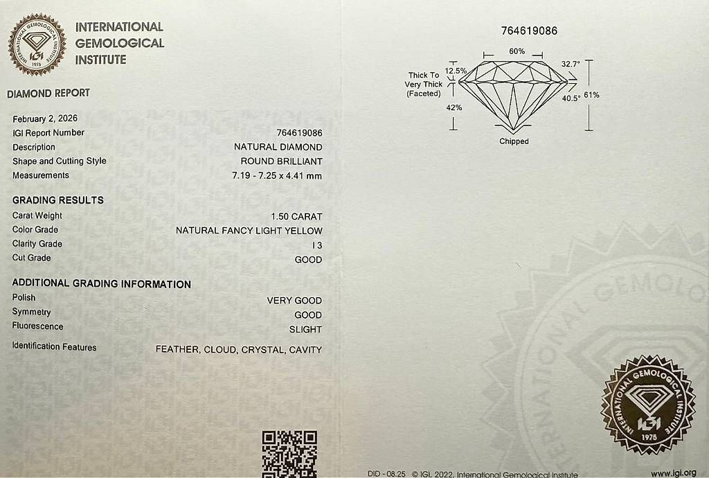 Pietre preziose: Diamant: Fancy Light Yellow, 1.5ct – Usato da Lengwil venduto da Gastman45 4
