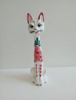 Vintage Keramik Katze, handbemalt, Deko für Katzenliebhaber