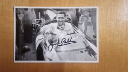 Jack Brabham, Original Autogramm auf Foto in s/w