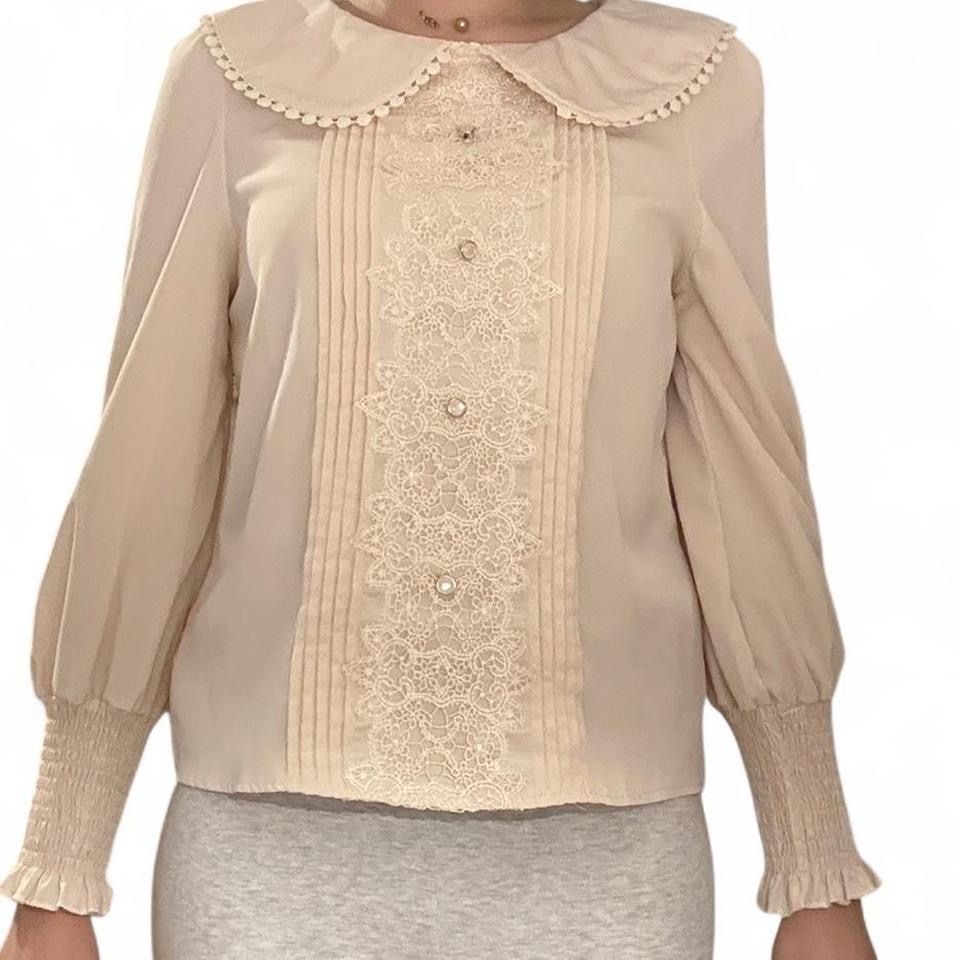 Camicette: White long sleeve button up blouse from ronron – Nuovo (secondo la descrizione) da Winterthur venduto da hachiscutecloset 2