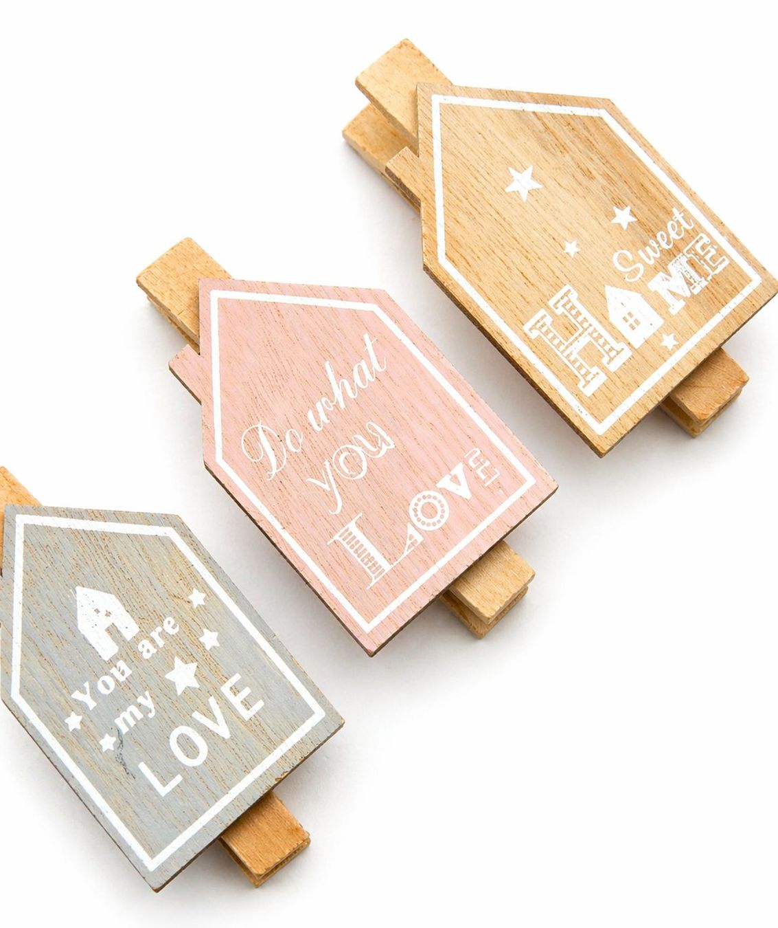 Tutte le decorazioni: 4x Holzklammern Hausform – Nuovo e nell'imballaggio originale da Fully venduto da VaneaSelection 3