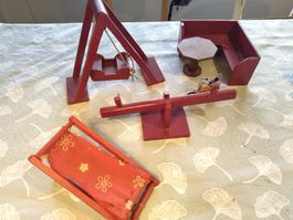 Puppenhausmöbel Set Holz verschiedene Räume gebraucht