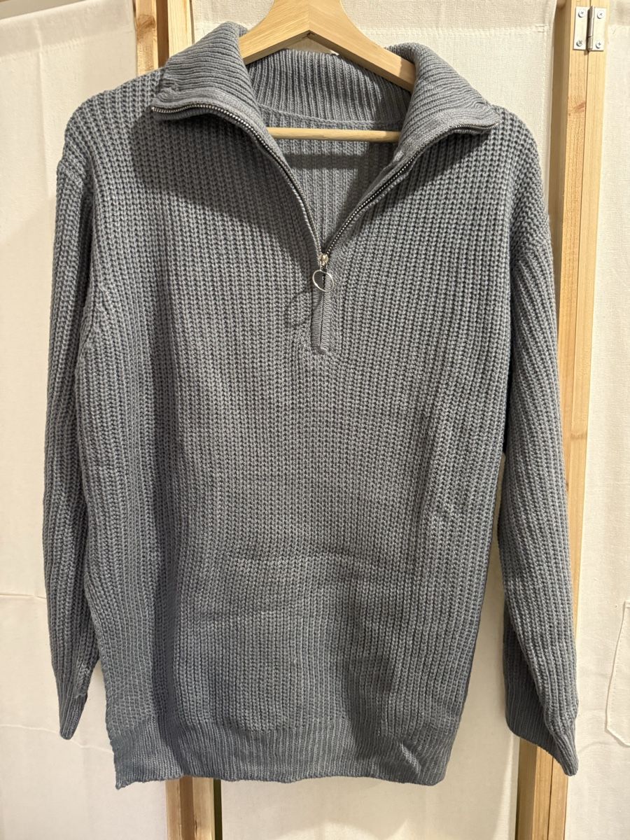 Shein Pullover & Sweatshirts: Shein Strickpullover mit Reissverschluss grau Grösse L – Neu (gemäss Beschreibung) aus Regensdorf von BigCloset680 3