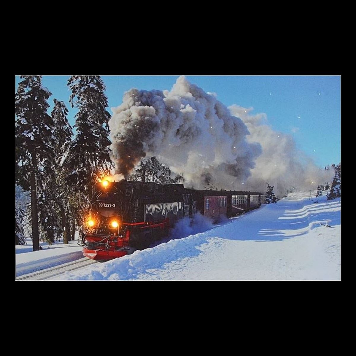Foto & Immagini: LED Bild 60 x 40 cm Dampflok im Schnee – Nuovo e nell'imballaggio originale da Wettingen venduto da Swala 1