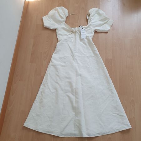 Zara Sommerkleid Weiss Grösse M Neu Puffärmel