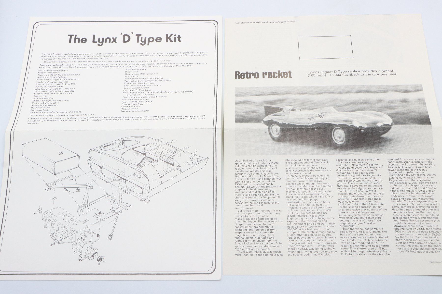 Jaguar Dokumente: Jaguar Lynx D-Type Kit Prospekt Kopie – Gebraucht aus Bühl b.Aarberg von Collectorpassions 3