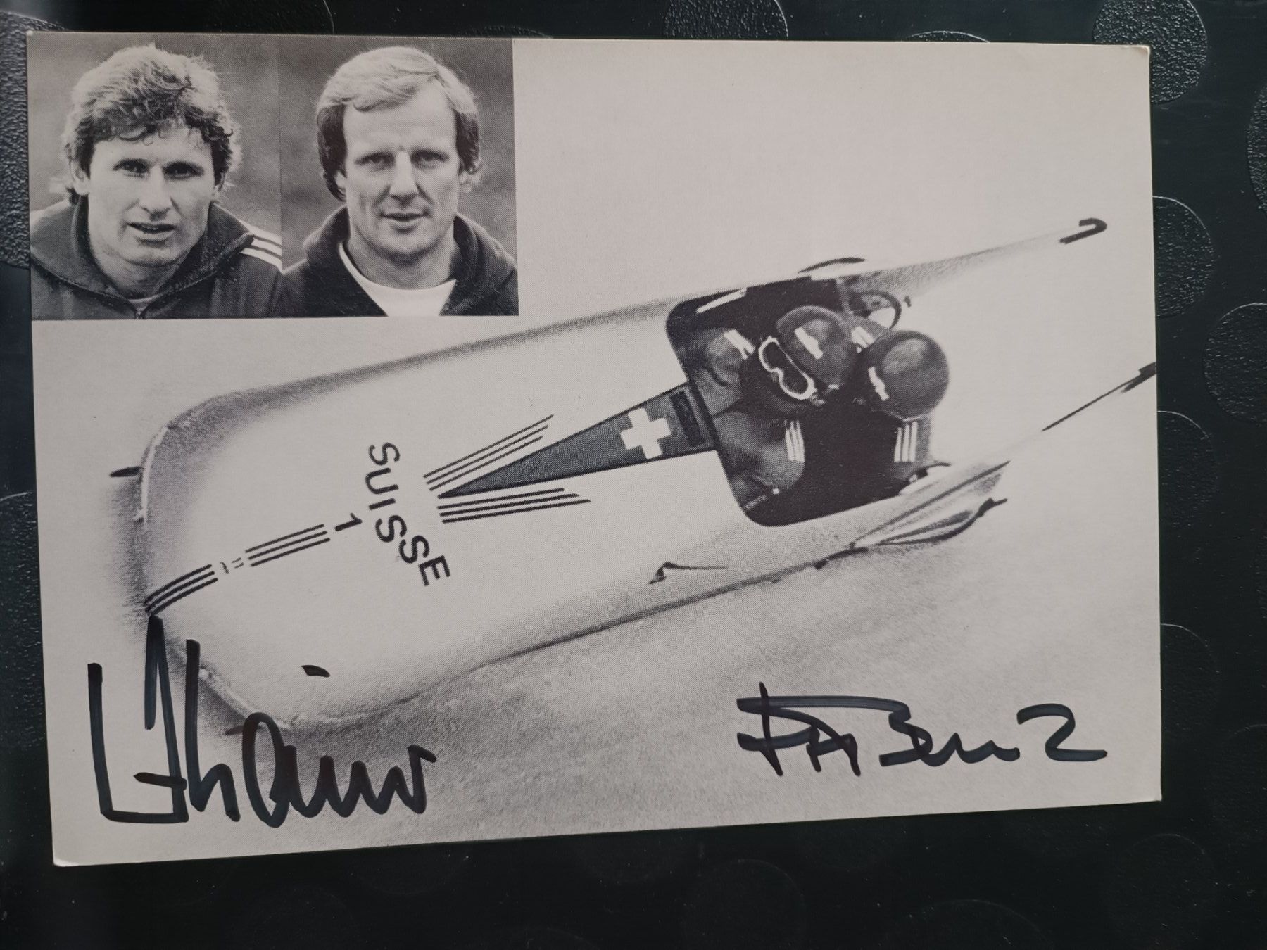 Autografi: 2er Bob Schärer & Benz- handsignierte alte Autogrammkarte – Usato da Menziken venduto da Artographs