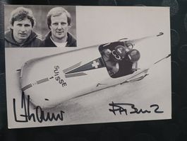 2er Bob Schärer & Benz- handsignierte alte Autogrammkarte