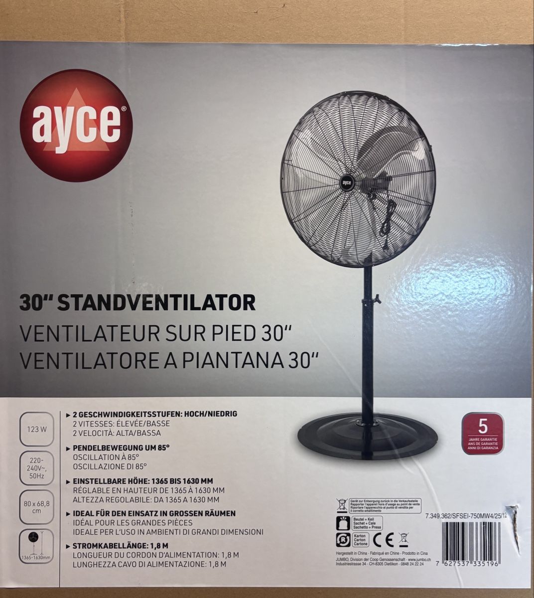 Ventilatori: Standventilator 30‘‘ schwarz – Nuovo (secondo la descrizione) da Glattfelden venduto da Gid0 1