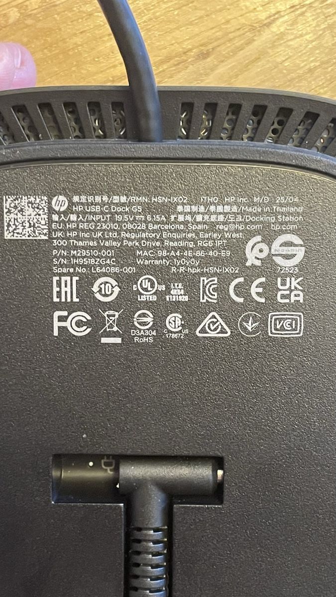 Hewlett Packard Docking station: HP USB-C Dock G5 + 120W Netzteil – Usato da Wädenswil venduto da dai_2bcv 4
