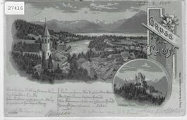 Gruss aus Thun - Mondschein-Litho 1900