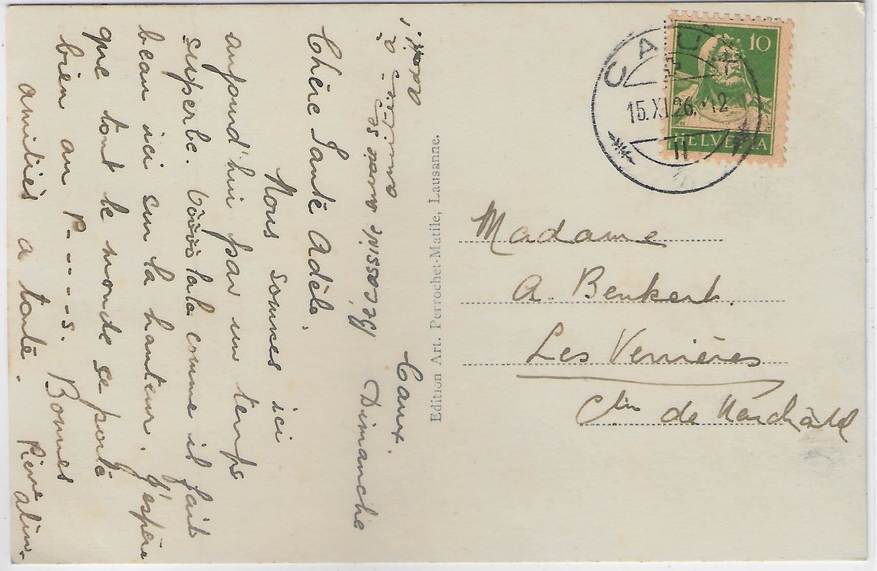Cartoline postali: Caux - Vue generale et Dents du Midi – Usato da Ettingen venduto da Kartenplanet 1