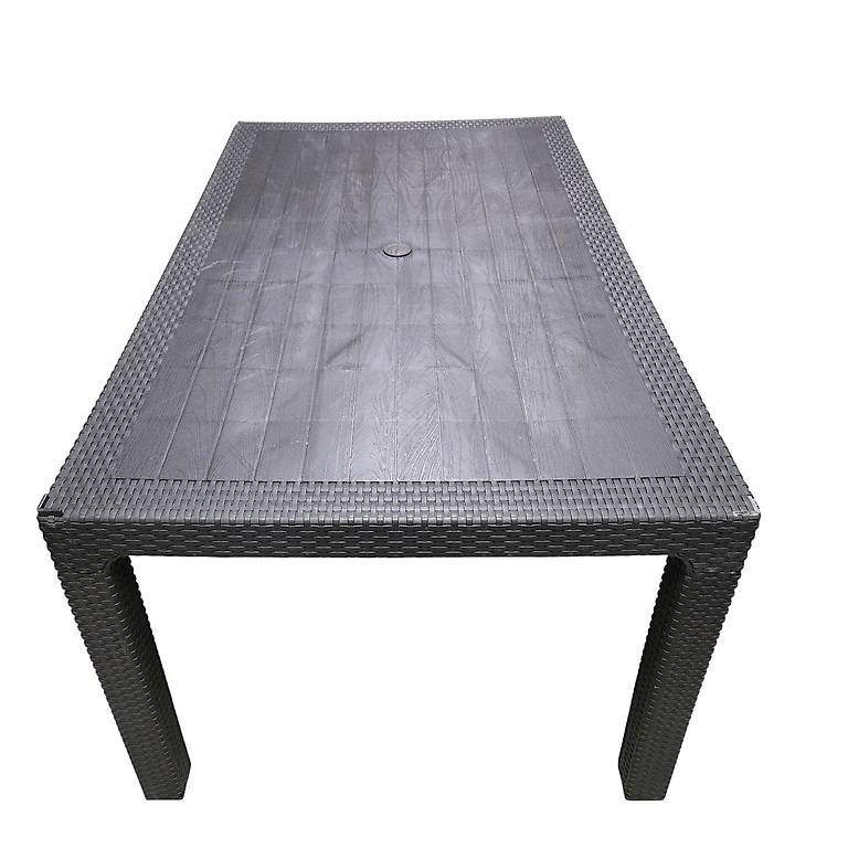 Tische: Gartentisch Kunststoff braun Flechtoptik 150 x 90 cm – Gebraucht aus Wolhusen von Gastrorampe 1