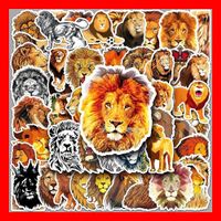 Löwe Lion König der Tiere Safari Zoo 50 tlg Stickerset