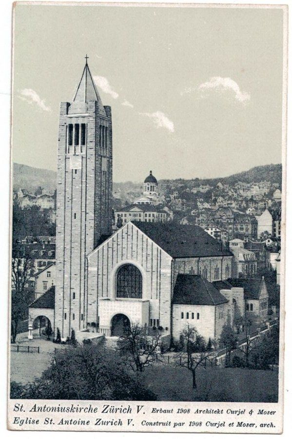 Cartoline postali: Zürich, St. Antoniuskirche, um 1910 – Usato da Frauenfeld venduto da POML