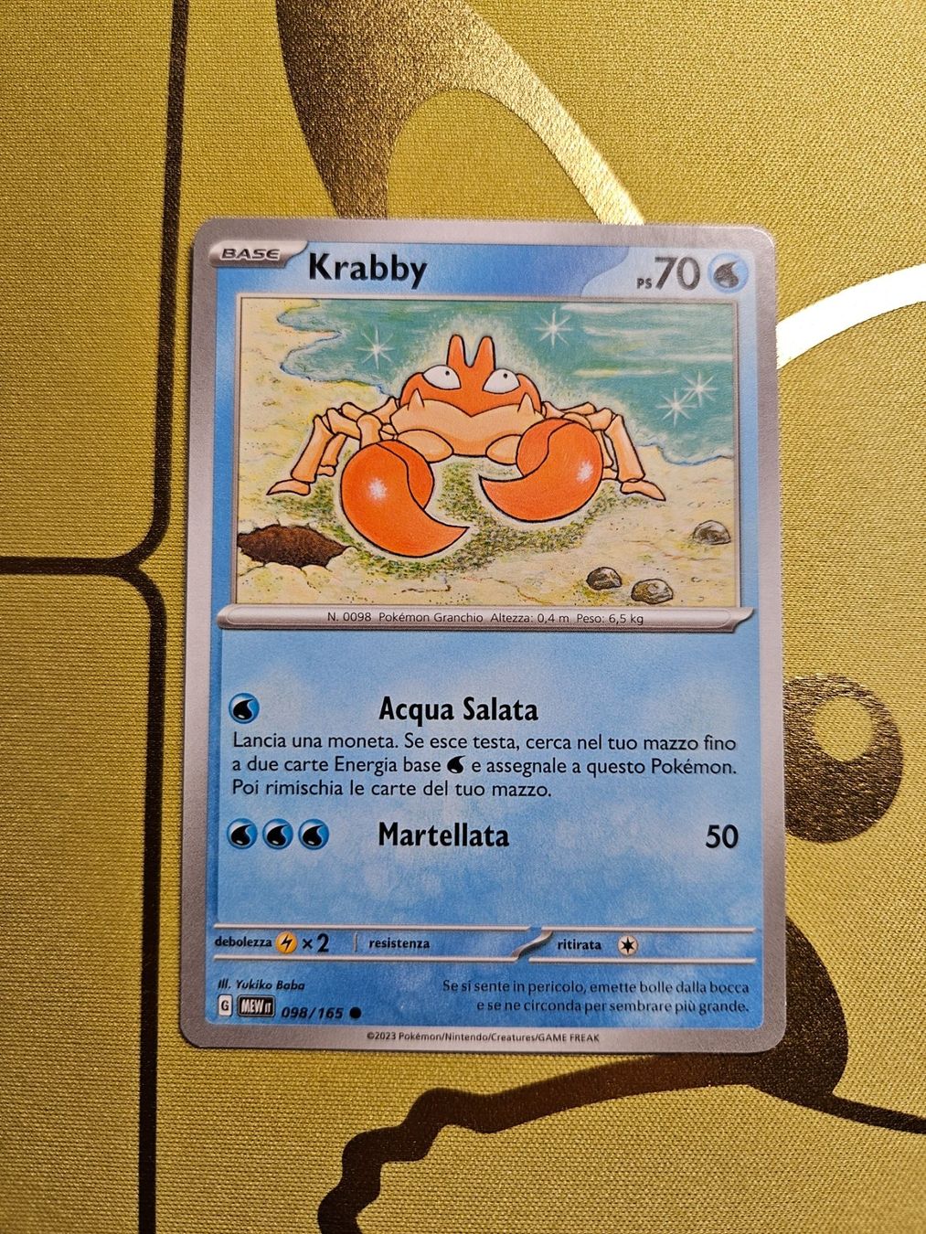 Pokémon Sammelbilder & Trading cards: 151 - Krabby 098/165 – Gebraucht aus Bellinzona von Pokemarco