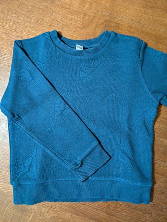 Dinosaurier Pullover, Gr. 98/104, blau