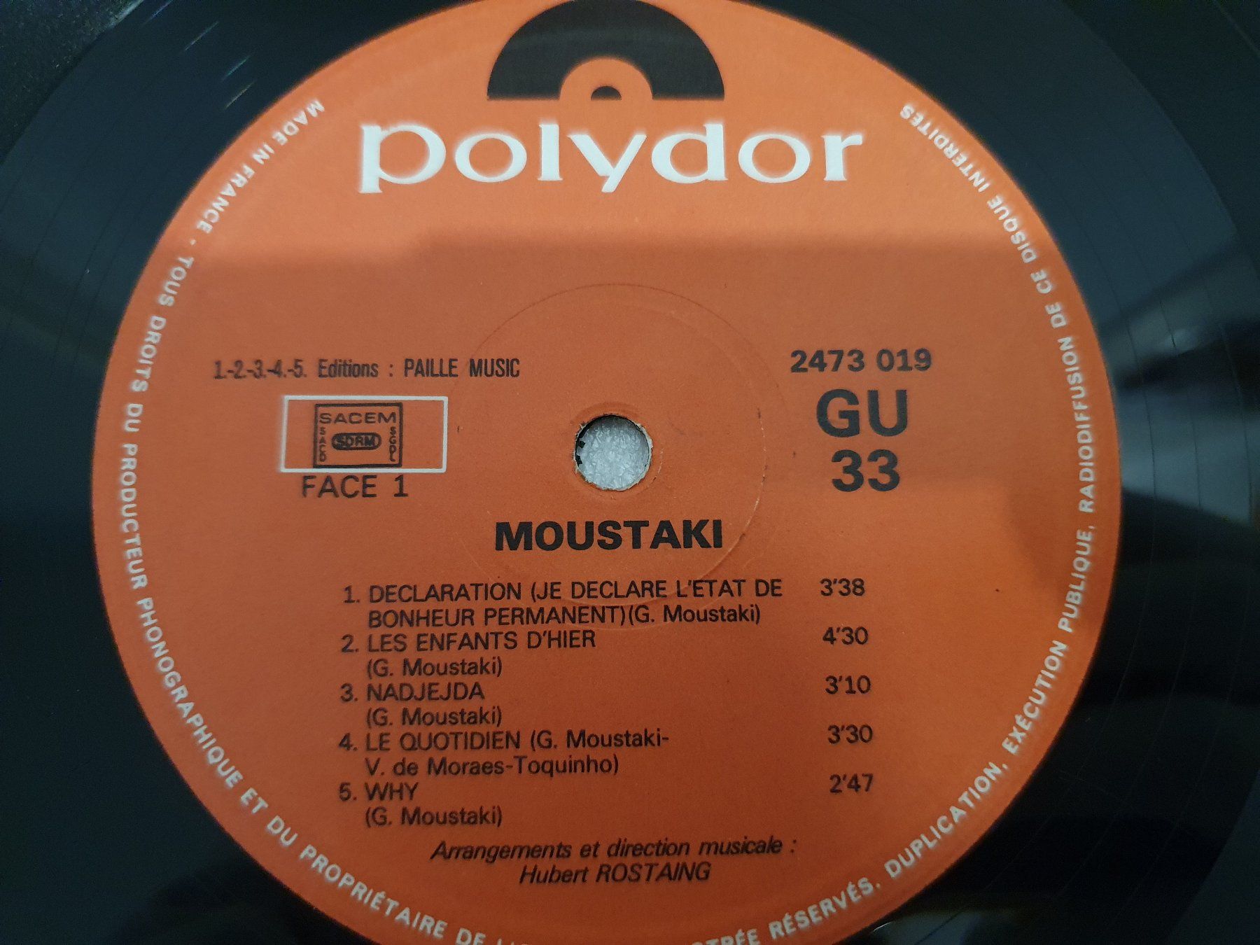 Dischi in vinile: Moustaki – Moustaki (Déclaration) – Usato da Uster venduto da Vinyl-Leidenschaft 4