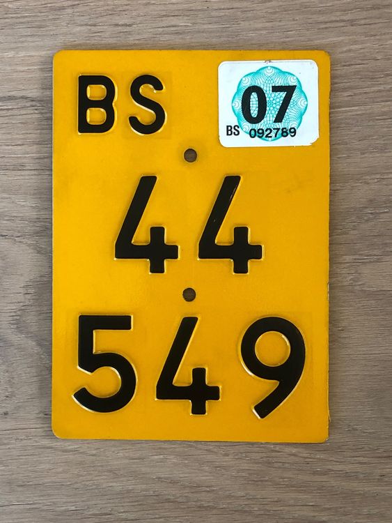 Töffli Nummernschild BS 44549 (Gebraucht) in Wangen SZ für CHF 16 – mit ...