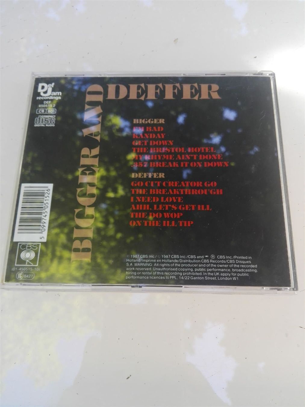 CD: LL Cool J - Bigger and Deffer                        ©'1987 – Usato da St.Gallen venduto da elk2023 3