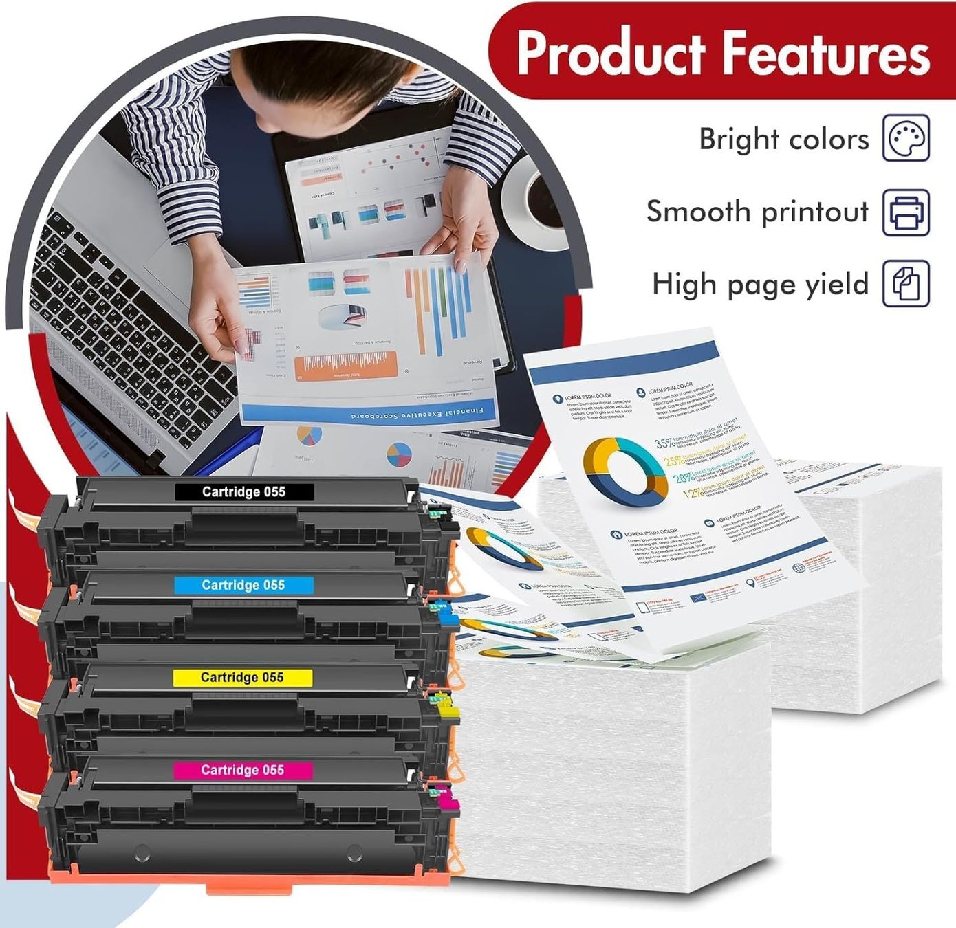 Canon Druckerpatronen & Toner: Canon 055 Toner Set 4 Farben kompatibel – Neu und originalverpackt aus Suhr von SchnapperCH 4