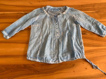 NILE tolle hellblaue Batikbluse/Shirt Farbverlauf Gr. M